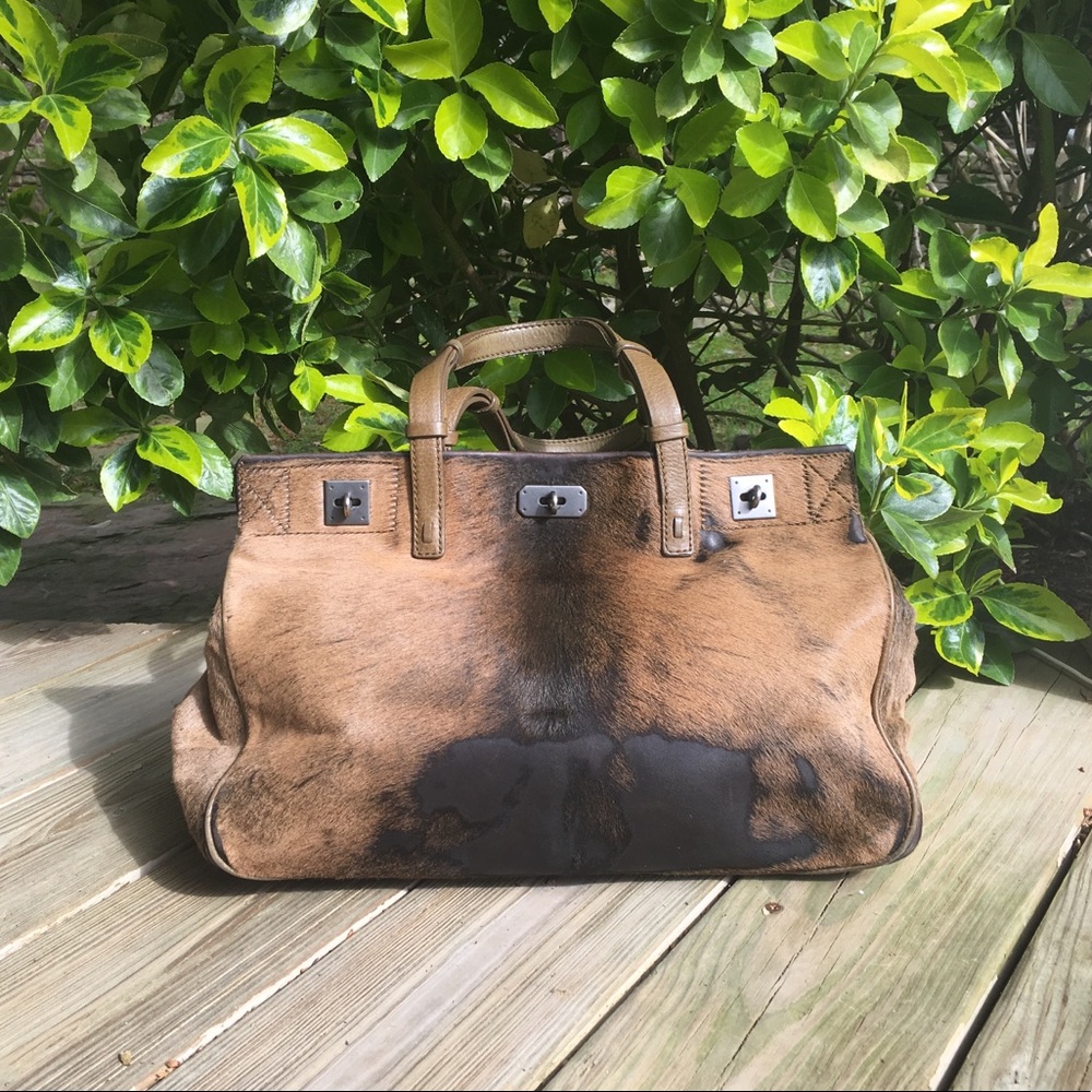 VBH Italy Vault Turnlock Pony Hair Handbag